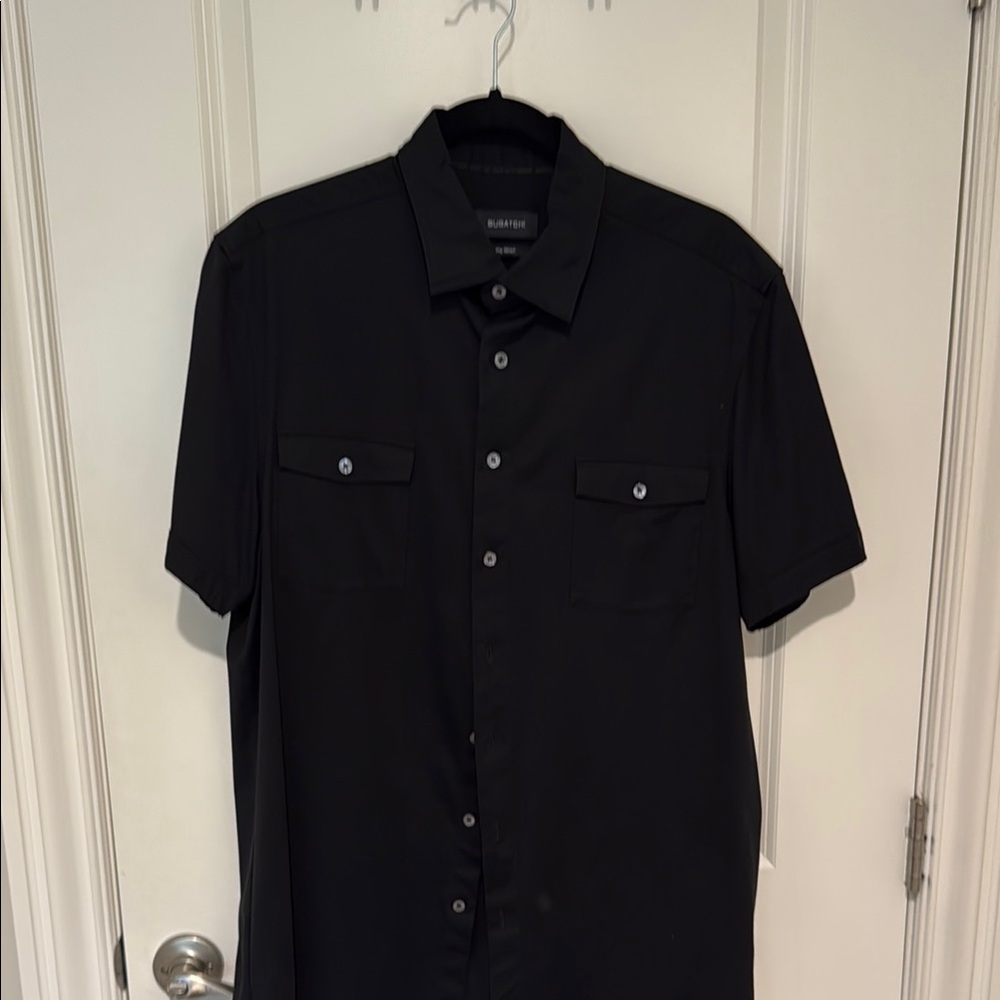 Bugatchi Black Short Sleeve Casual Shirt